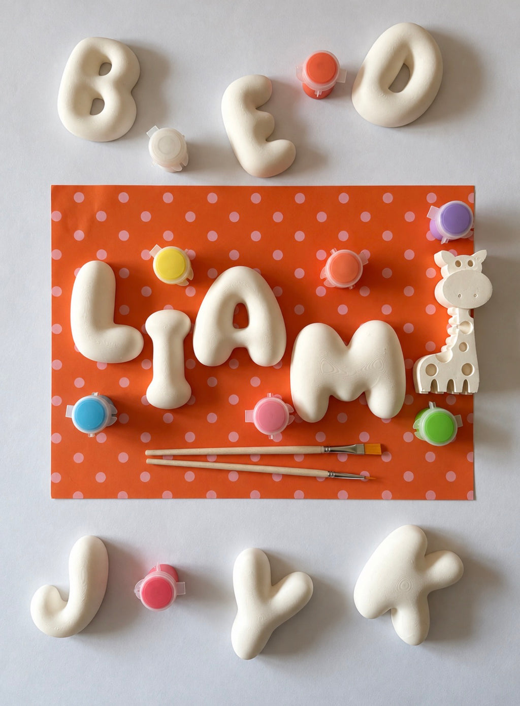Kit Créatif « Mon Prénom » + Petit animal - Lettres Bubble